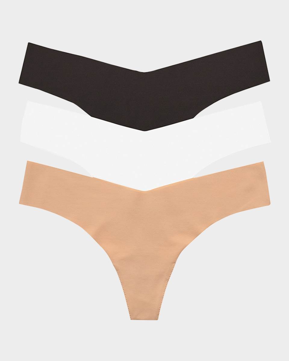 Classic Low-Rise Microfiber Thongs, Pack of 3